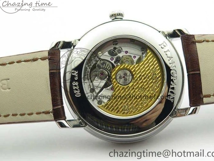 0416 FreshLook Villeret 6654 SS Complicated Function OMF 1:1 Best Edition White Dial On Brown Leather Strap A 8119